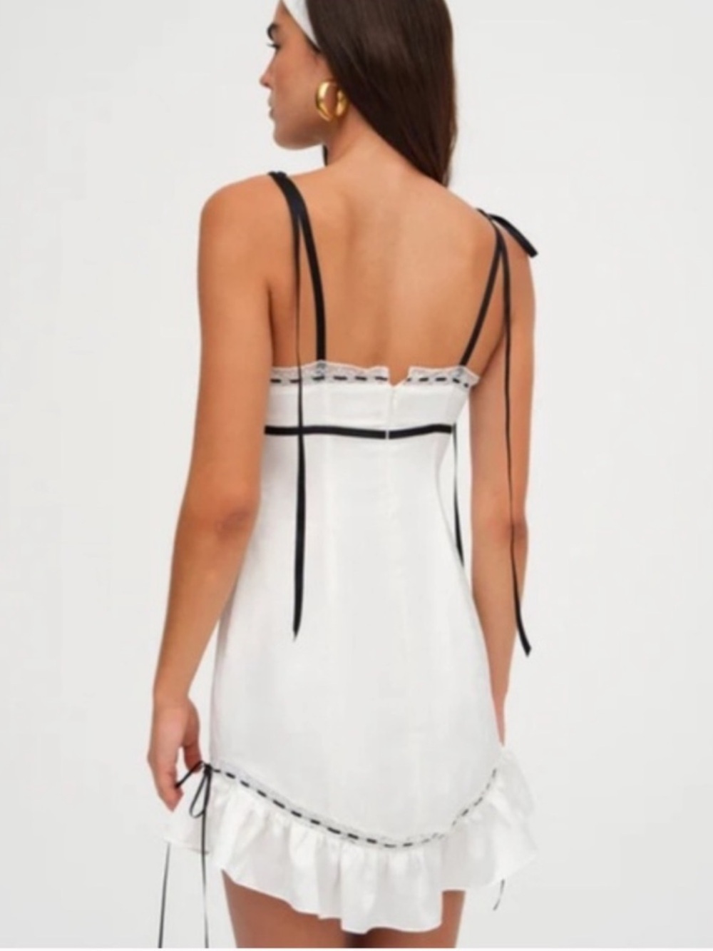 NEW For Love and Lemons Iniko mini dress white small - Picture 3 of 6